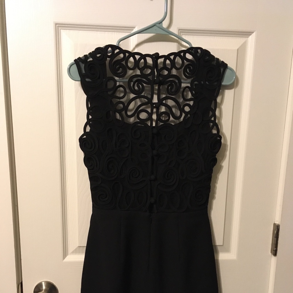 Ann Taylor vintage 90s little black dress w/ intricate back detail sz 6 - Picture 7 of 11